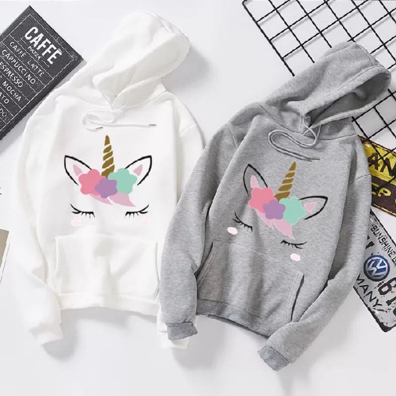 Unicorn face print hoodie Unicorn face print hoodie